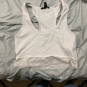 white crop top